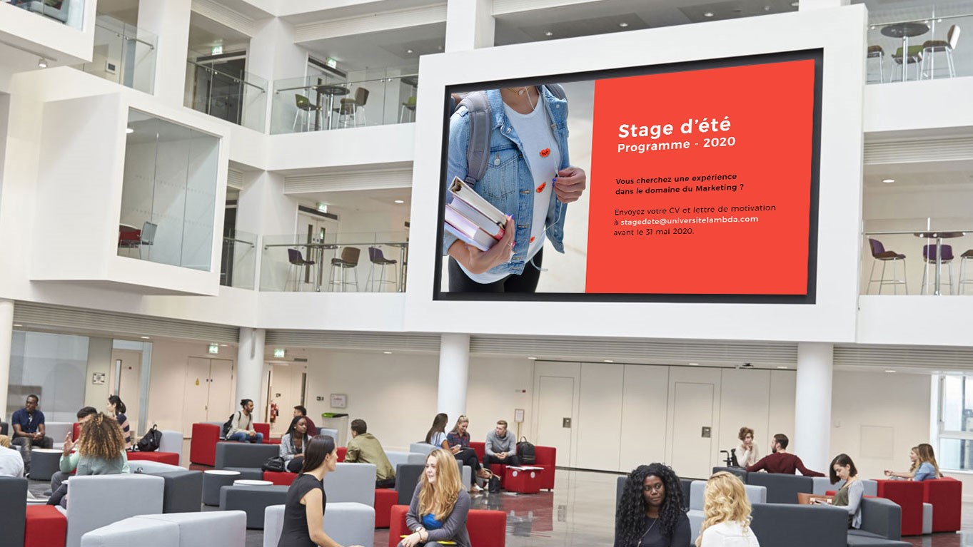 Image d'une solution de digital signage pour les universités, collège et écoles en Suisse